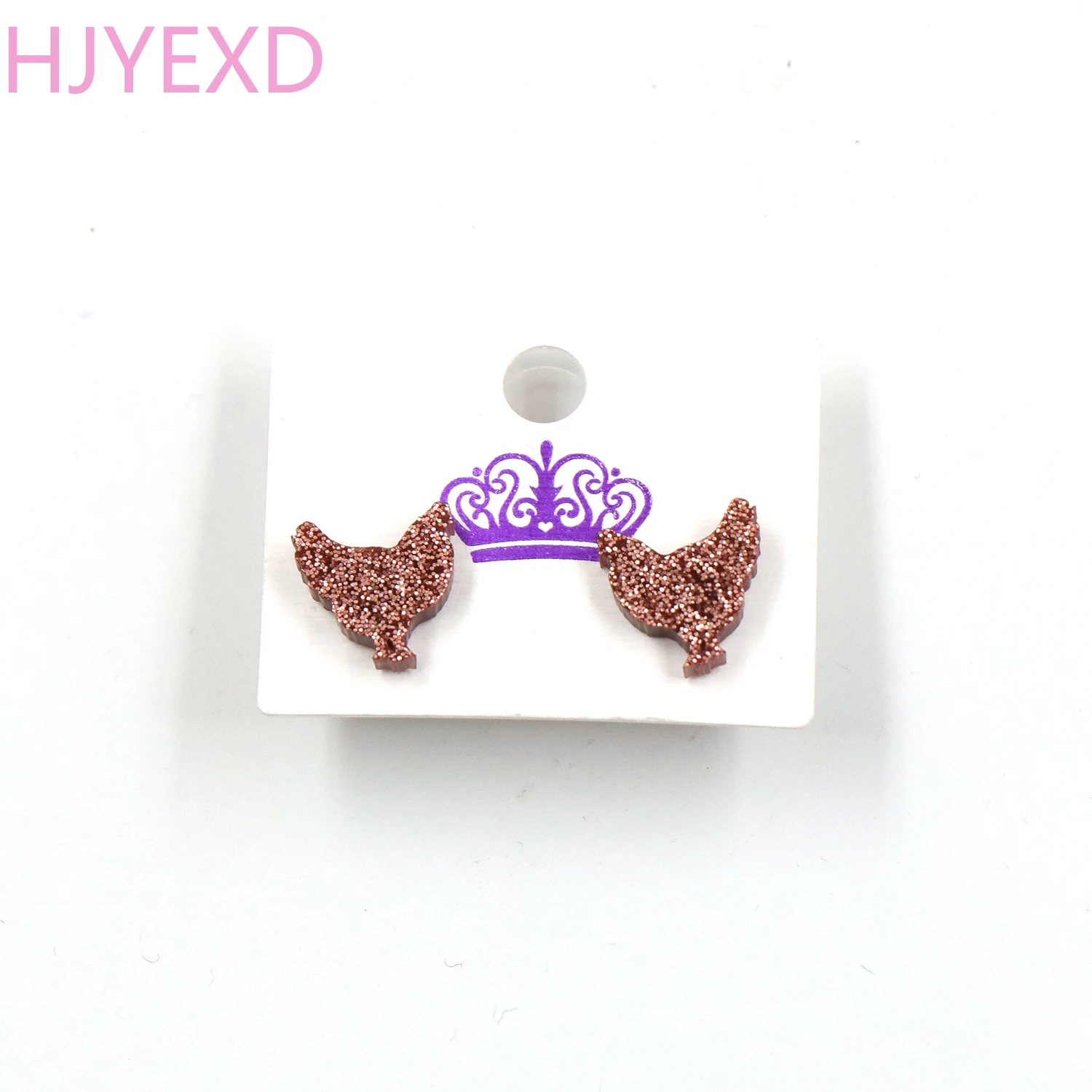 

(1pair) Glitter Acrylic Spring Easter Stud Earrings Hen Earrings