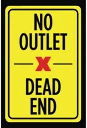 

EHAKB Aluminum Metal No Outlet Dead End Print Yellow Black Red Picture Symbol Notice Driving Road Street Outdoor Sign Large
