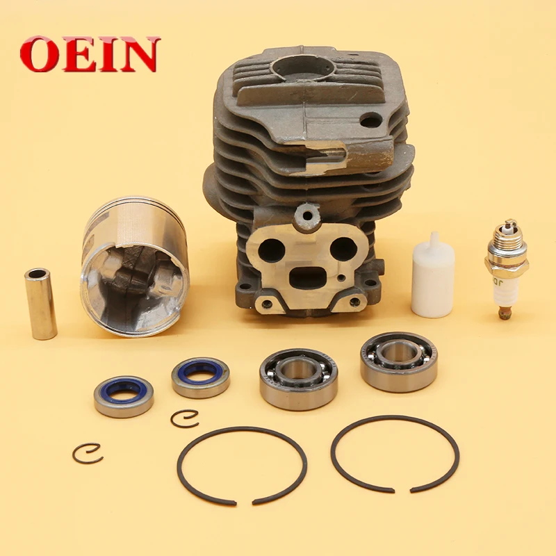 51mm Cylinder Piston Spark Plug Grooved BallBearing Kits For Husvarna K750 K760 Engine Chainsaw Motor Spare Parts