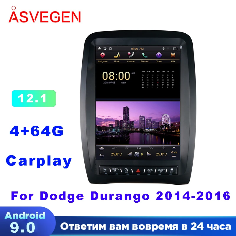 

12.1" Android 9.0 For Dodge Durango 2014-2016 With 4+64G Carplay Multimedia NAVI Car Radio Stereo GPS Navigation Player