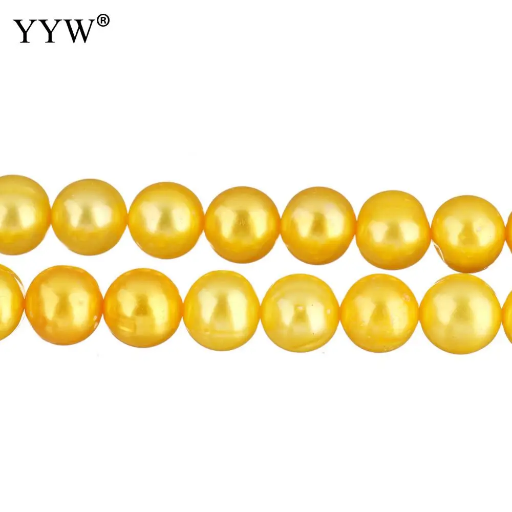 

Free shipping!!!Potato Cultured Freshwater Pearl Beads Designer jewelry making 2019 yellow 10-11mm Hole:Approx 0.8mm