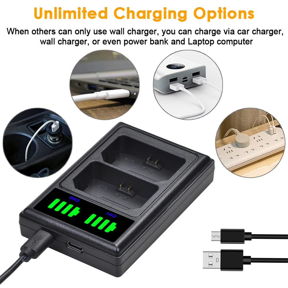 

2280mAh NP-FZ100 NPFZ100 NP FZ100 Battery + LED Dual USB Charger for Sony NP-FZ100 BC-QZ1 Sony a9 a9R a9S a7R III a7 III A6600.