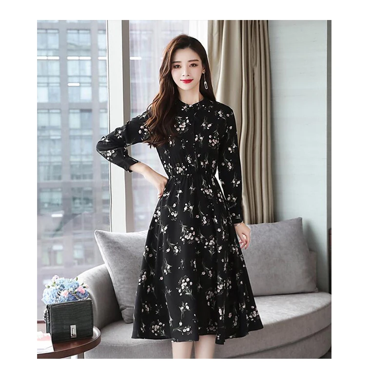 Женское винтажное облегающее платье средней длины с длинным рукавом | Женская