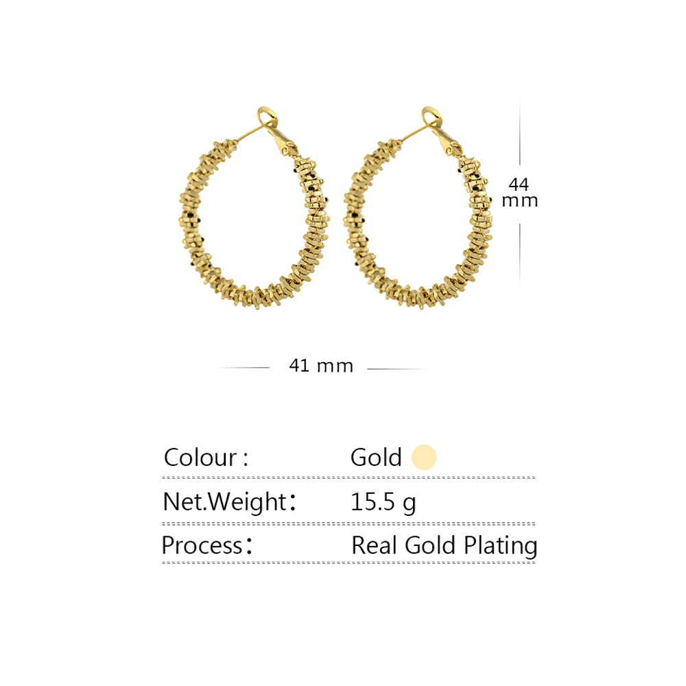 Yhpup Trendy Round Circle Hoop Earrings Brand Minimalist Copper For Women Statement Jewelry Bijoux Femme Party Gift | Украшения и