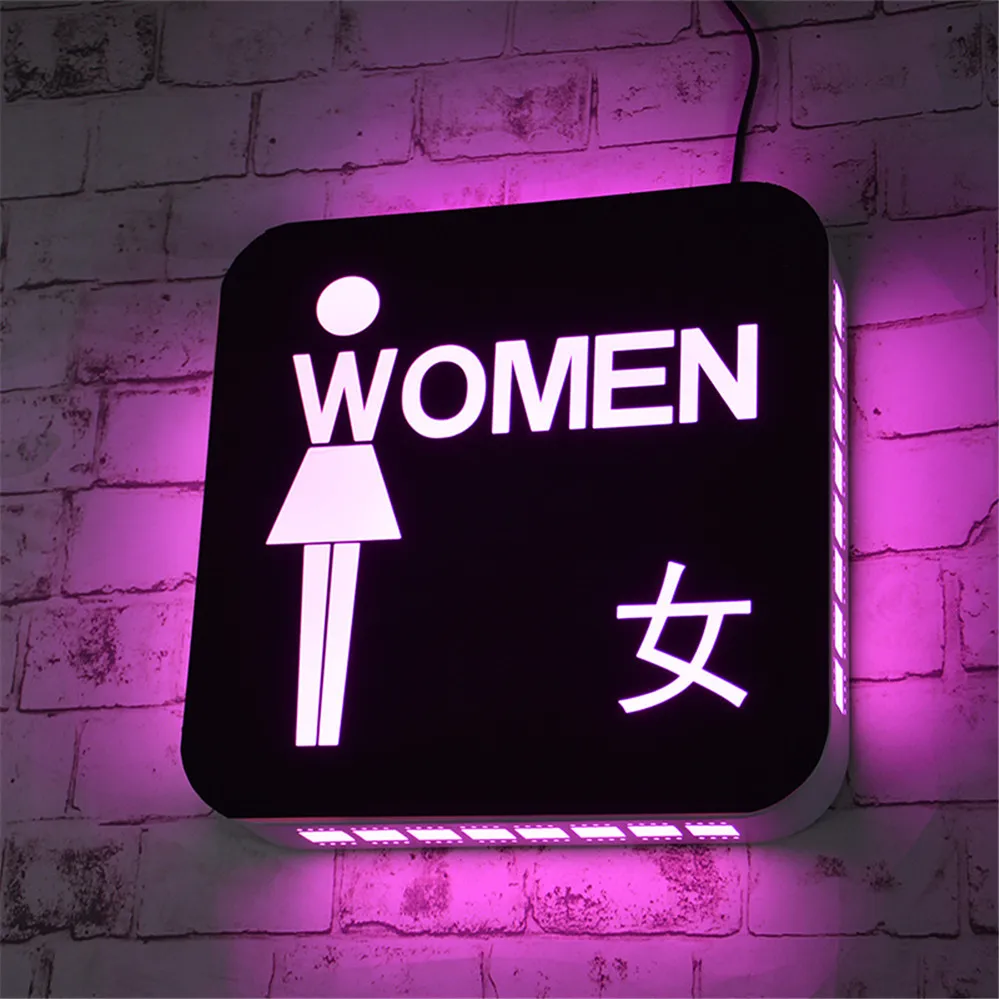 

Creative Male Toilet Women'S Bathroom Acrylic Wall Lamp Restaurant Bar Coffee Store Wc Indicator Light Dining Room Brand Sign