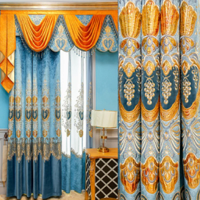 

High-class European-style Luxury Full Shading Curtain Havelock Thickening Heat Insulation Sitting Room The Bedroom