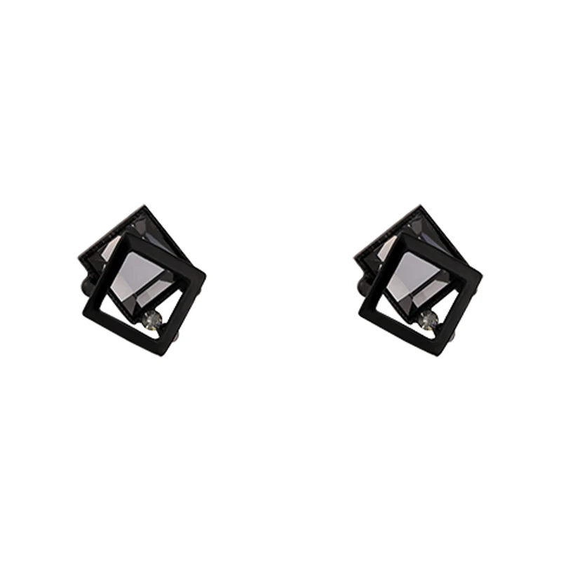

Aurora Black Glass Block Geometric Element Stud Earrings For Woman 2021 New Fashion Korean Jewelry Simple Luxury girls Earrings