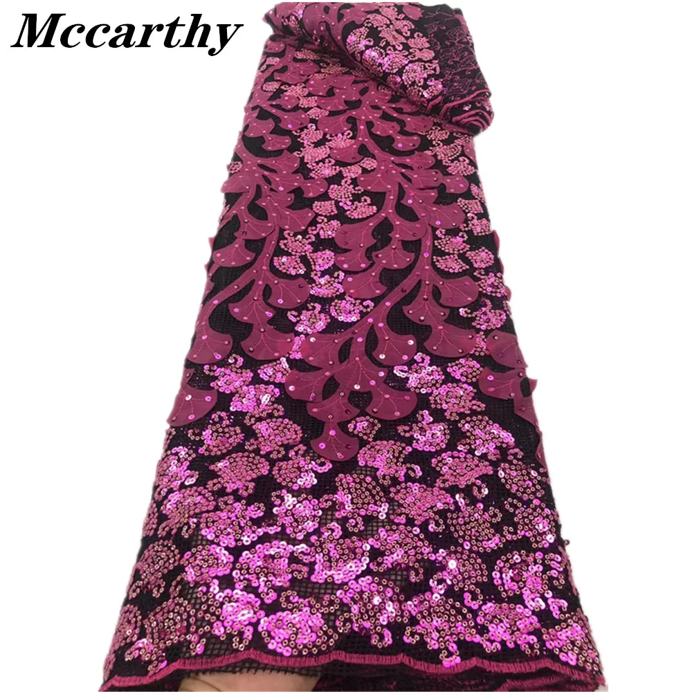

2021 Latest Elegant Sequin Lace Fabric Sequence African Cord Lace Fabric High Quality African Guipure Fabric For Wedding