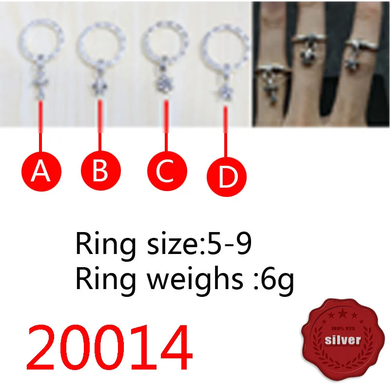 

20014 Fashion S925 Silver Cross Flower Anchor Ring Flower Letter Accessories Ring Street Dance Couple Style