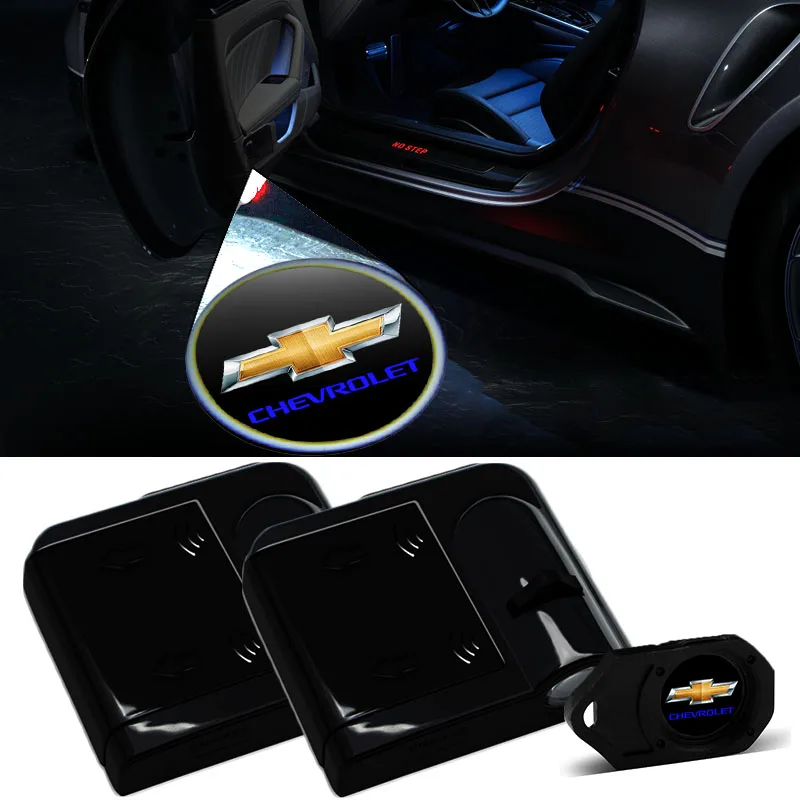 

Светодиодная лампа для двери автомобиля, проектор с логотипом, аксессуары для Chevrolet Captiva, Колорадо, Cruze, Spark, Malibu, Trax, Et