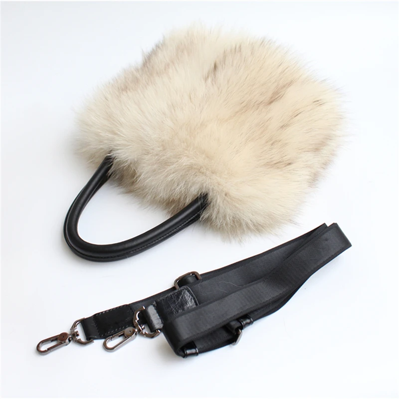 IANLAN женские сумки из натурального меха енота бежевого цвета Сумки натуральной