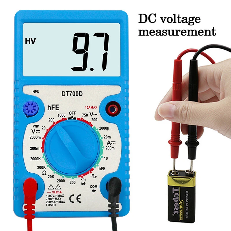 DT700D Large Screen Digital Multimeter Buzzer Mini Output voltmeter Ohm Tester | Инструменты