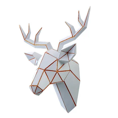 

Deer Wall Hanging Creative Animal Head Geometric Wall Decoration Living Room Room Wall Three-dimensional Decoration Pendant