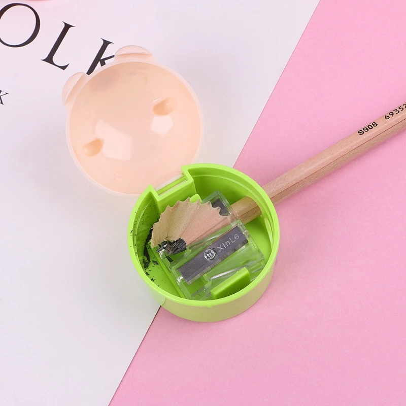 Креативная Пластиковая точилка для карандашей с изображением кота и медведя, школьные принадлежности, канцелярские принадлежности