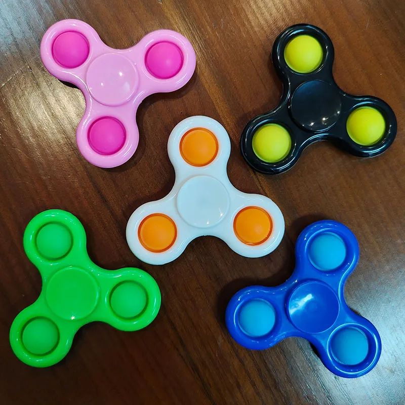 

Wholesale Simple Dimple Push Bubble Fidget Spinner Toys Silicone Sensory Pop Finger Spinners Snapper Hand
