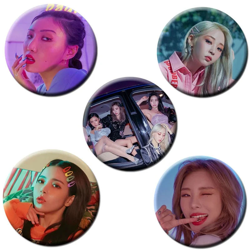 Kpop MAMAMOO Moo альбом реальность inBLACK фото напечатанный значок брошь веера булавка для