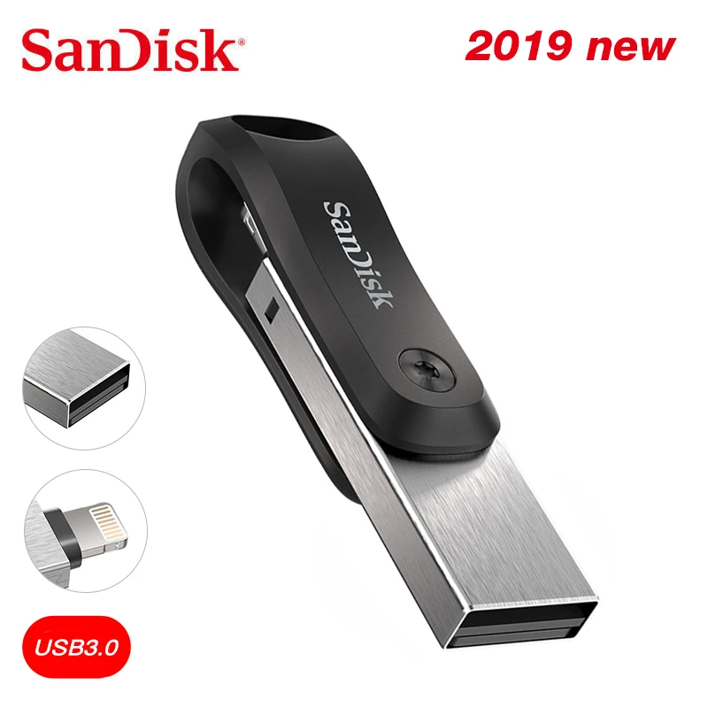 2019 новый двойной флеш накопитель sandisk флэш 256 ГБ 128 ixpand go usb для iphone Card Reader 3 0 memory