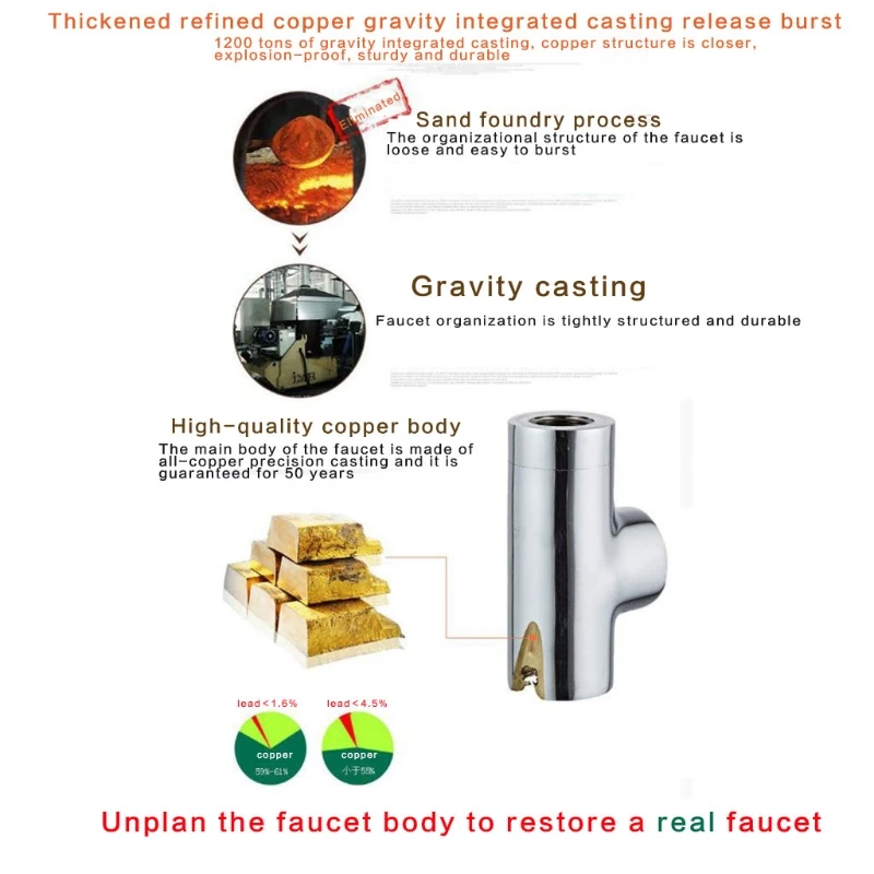 

All-Copper Kitchen Sink Splash-Proof Universal Ball Single Cold Faucet