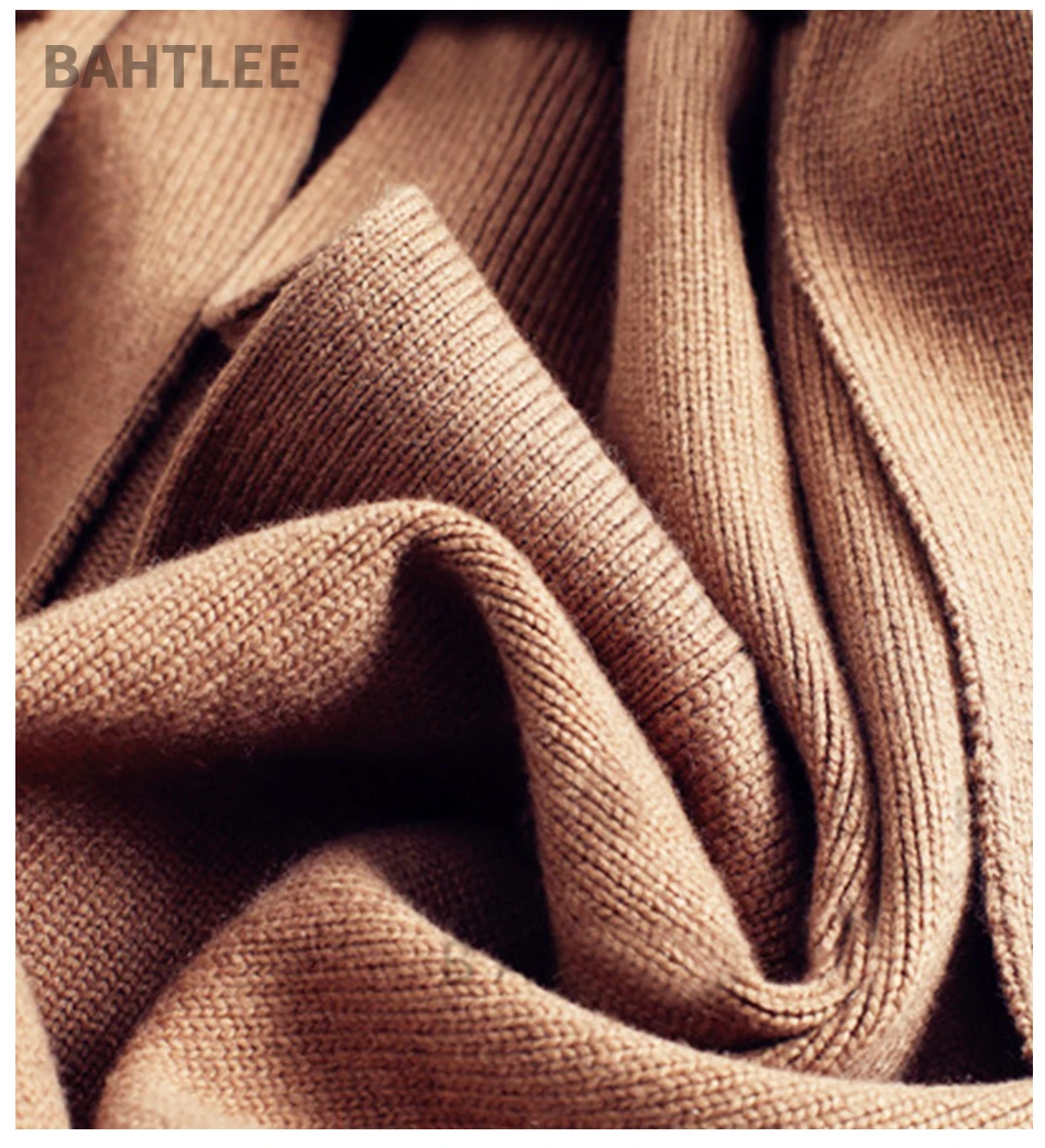 Женское кашемировое пальто BAHTLEE с поясом свитер v-образным вырезом осенне-зимний