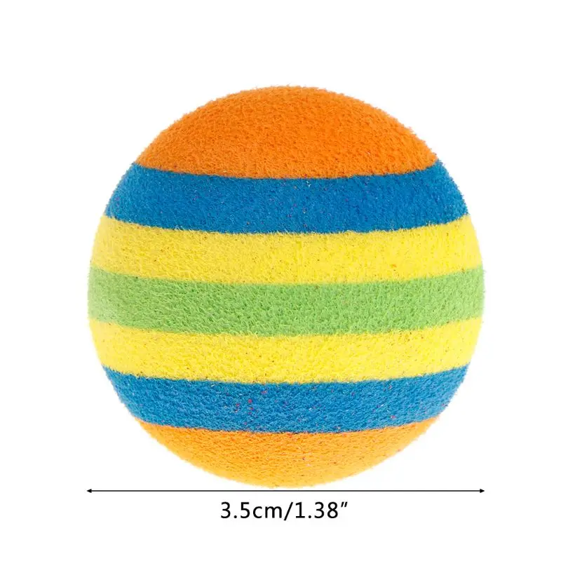 

10 Pcs/Set Rainbow Ball Pet Toys EVA Soft Interactive Cat Dog Puppy Kitten Play Funny Colorful Gifts Chew Balls Pets P82C