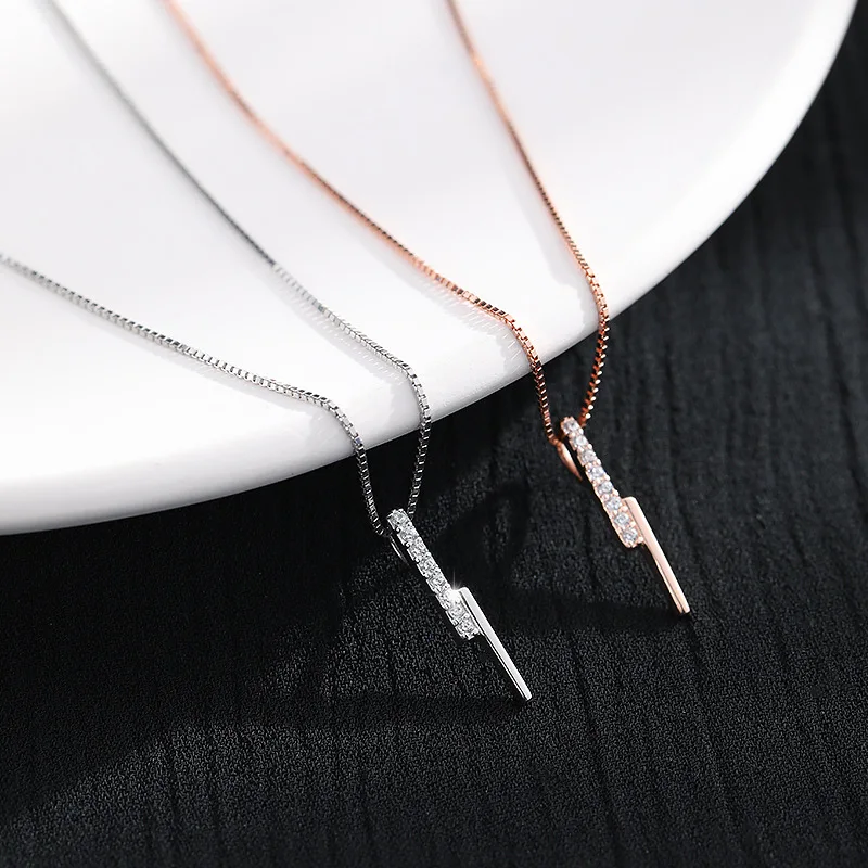 Silvology 925 Sterling Silver Vertical Bar Zircon Necklace for Women Strip Luxury Pendant Festival Jewelry | Украшения и