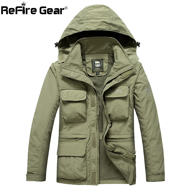 Куртка ReFire Gear мужская с капюшоном тактическая армейская верхняя одежда