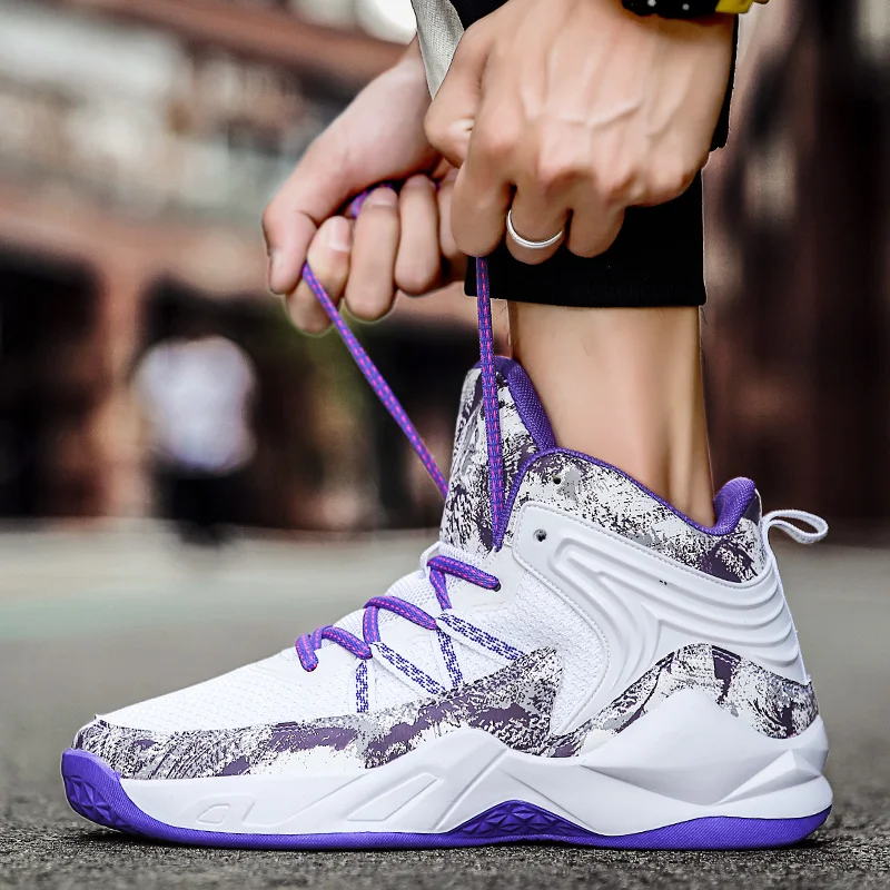 Осенне зимние мужские и женские баскетбольные кроссовки на шнуровке прочные