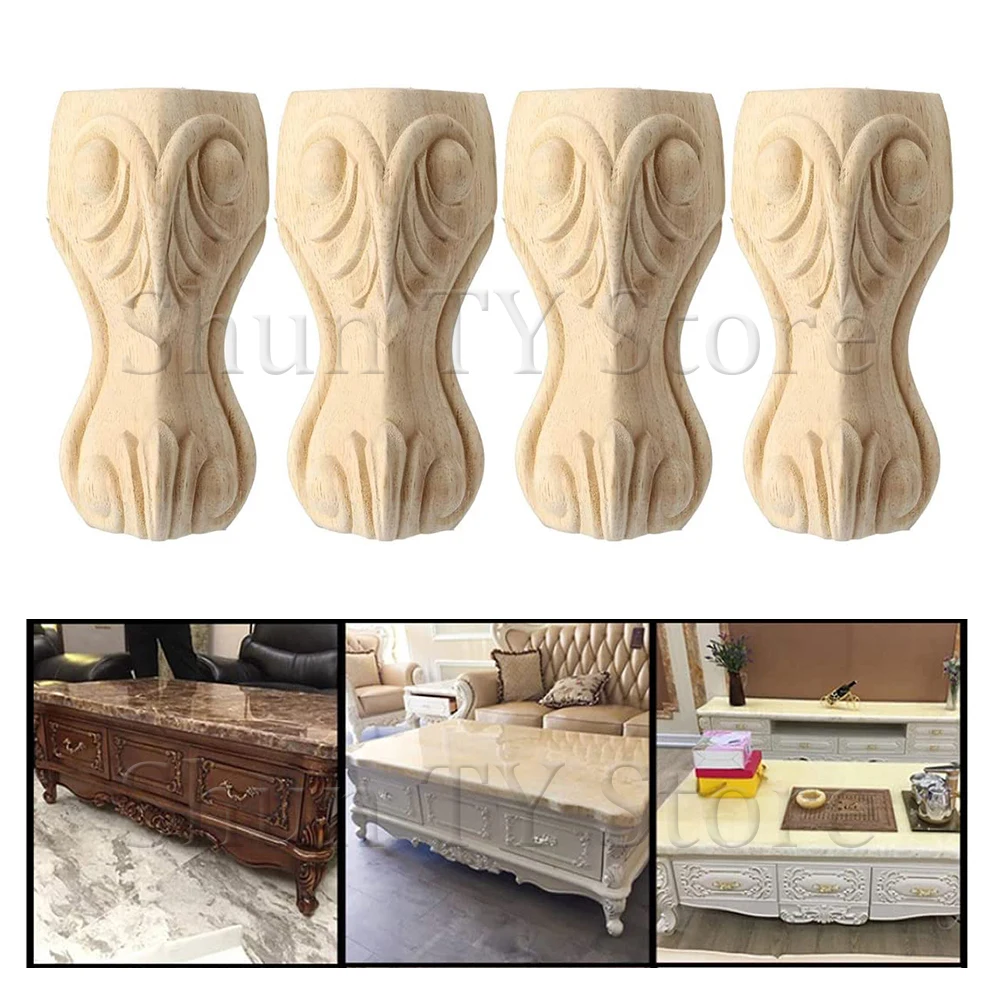 

2/4PCS Solid Wood Furniture Leg Feet Replacement Support For TeaTable Cabinet TV Stands Sofa Couch Chair Coffee Table Legs Wood