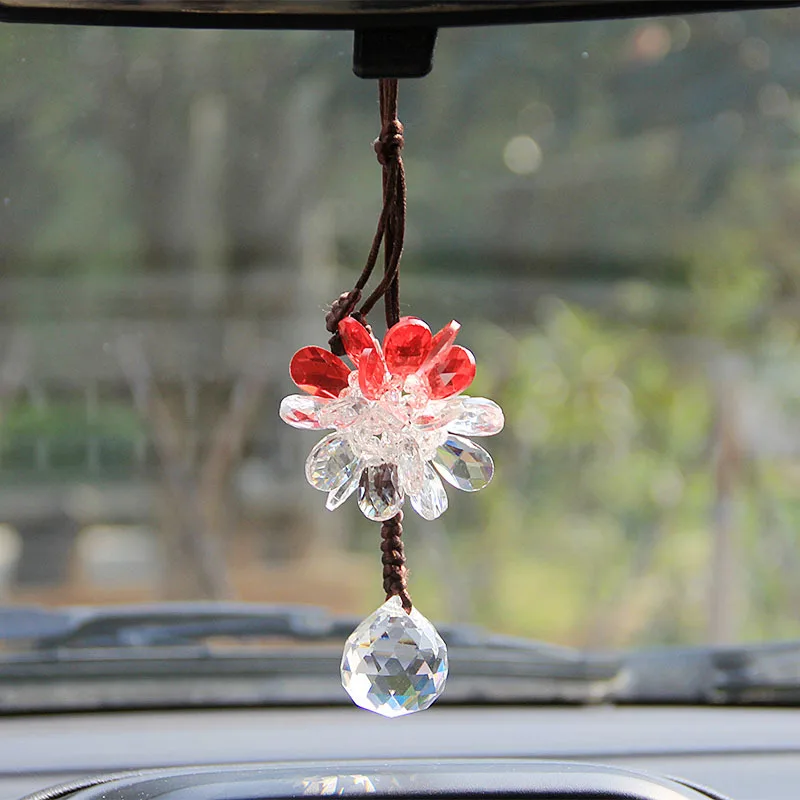 Хрустальные Граненые подвески в форме шара украшения для автомобильного зеркала