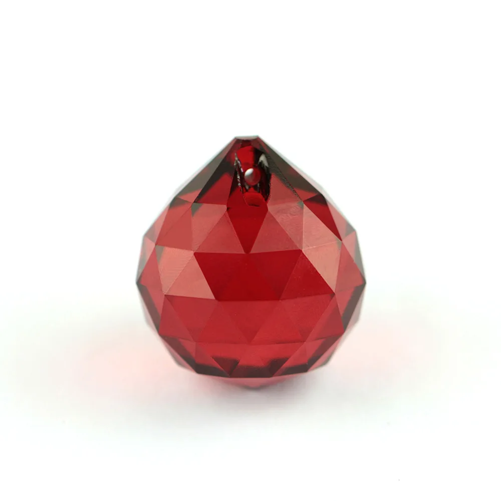 2 шт./лот 20 мм темно-красный хрустальный шар с гранями металлический крючок