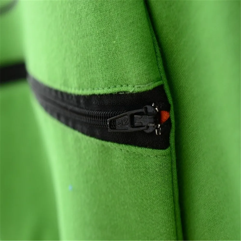 Спортивная одежда на молнии зеленого оранжевого цвета с принтом Смайлик