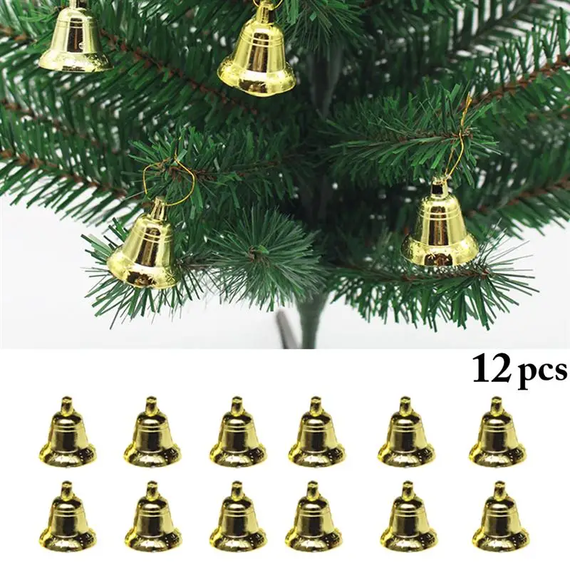 12 шт. Рождественский подвесной мини-колокольчик колокольчики золотого цвета