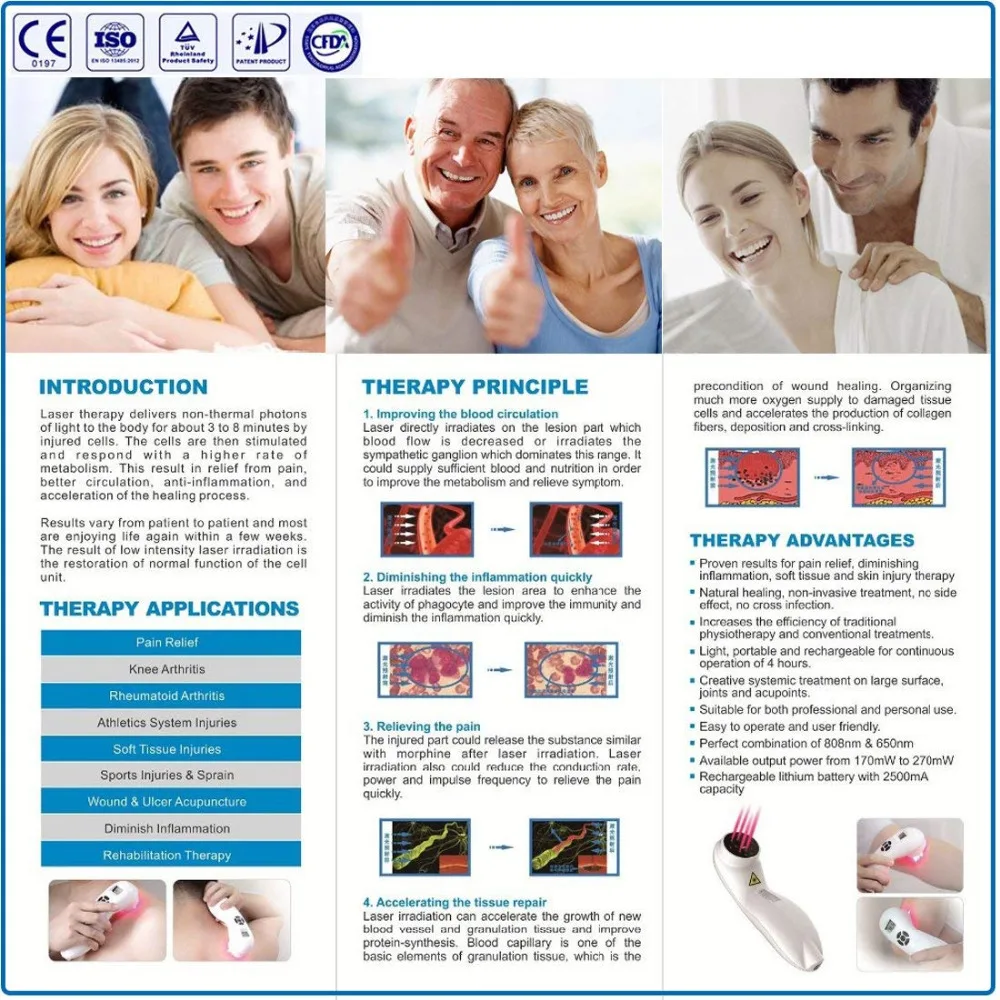 Холодная лазерная терапия устройство LLLT физиотерапия уменьшает боль в теле