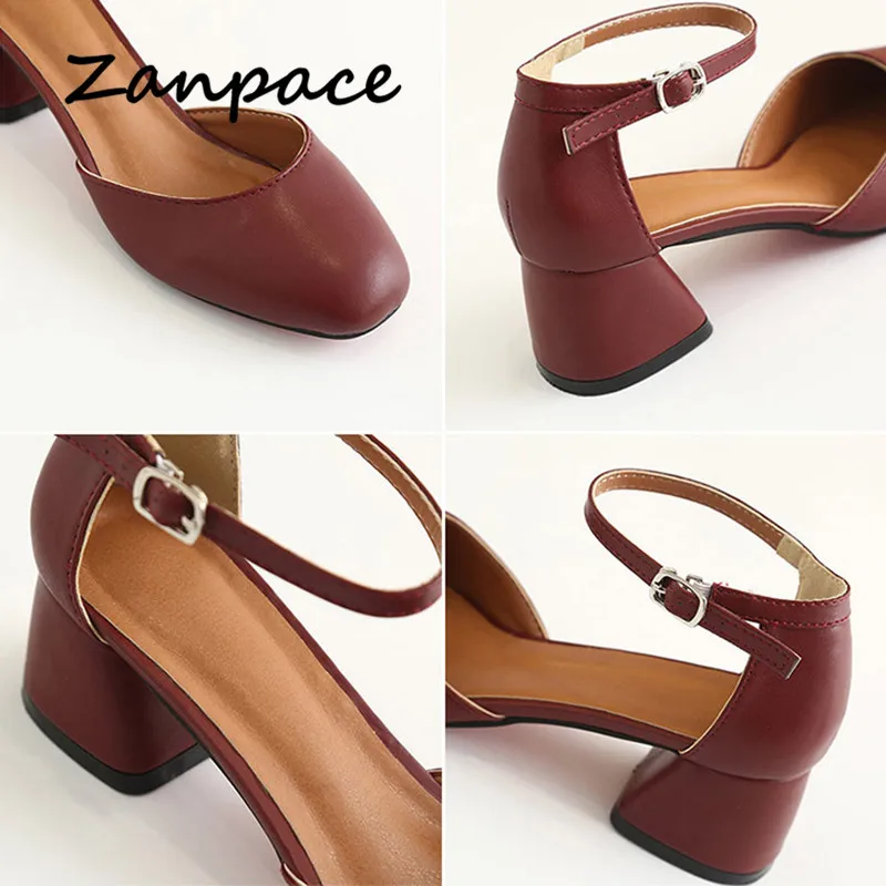 Сандалии женские с квадратным носком босоножки на толстой подошве закрытым и