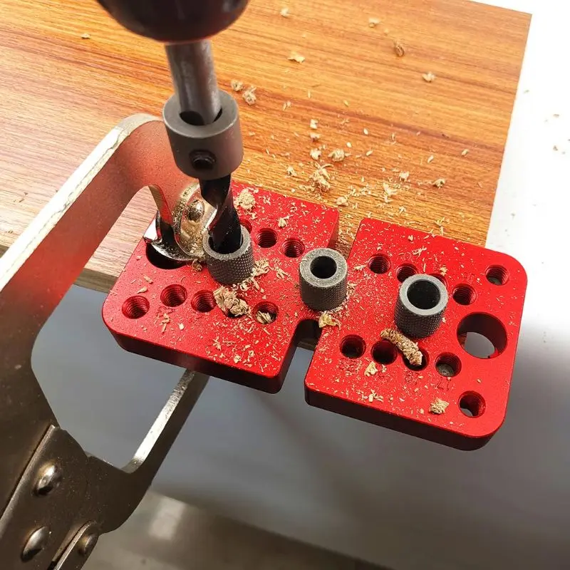 

3-in-1 Woodworking Pocket Hole Jig Self-centering Vertical Doweling Jig Drill