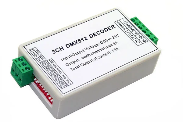 

wholesale 1 pcs DC5V-24V 3CH dmx512 decoder led RGB controller
