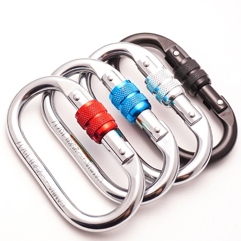 

Carabiners Rock Climbing O Shape 25KN Downhill Safety Lock Mountaineering Quickdraw Outdoor Sports Backpack Buckle Survival Gear