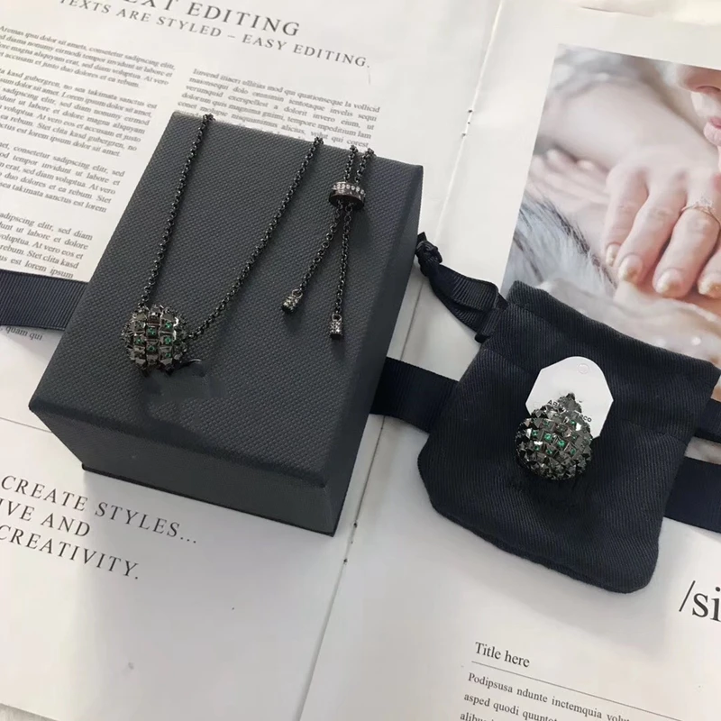 Цельные серьги-гвоздики с черным пистолетом и лазерной заклепкой 925 шипов