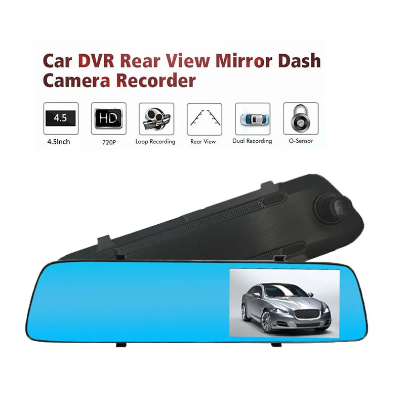 

4.5 Inch HD 1080P DVR Front and Rear View Cameras Driving Recorder, 140 Degree Large Viewing Angle Infrared Starlight Night Cam