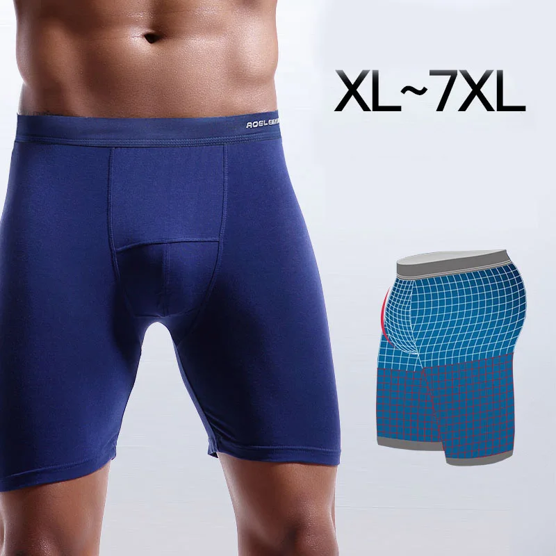 

Сексуальные мужские Длинные боксеры, мягкое нижнее белье из модала, мужские износостойкие спортивные трусы с длинными штанинами, мужские б...