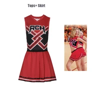 takerlama rch printed cheerleader uniform bring it on cosplay womens fancy dress tank top mini skirt halloween costume clothes