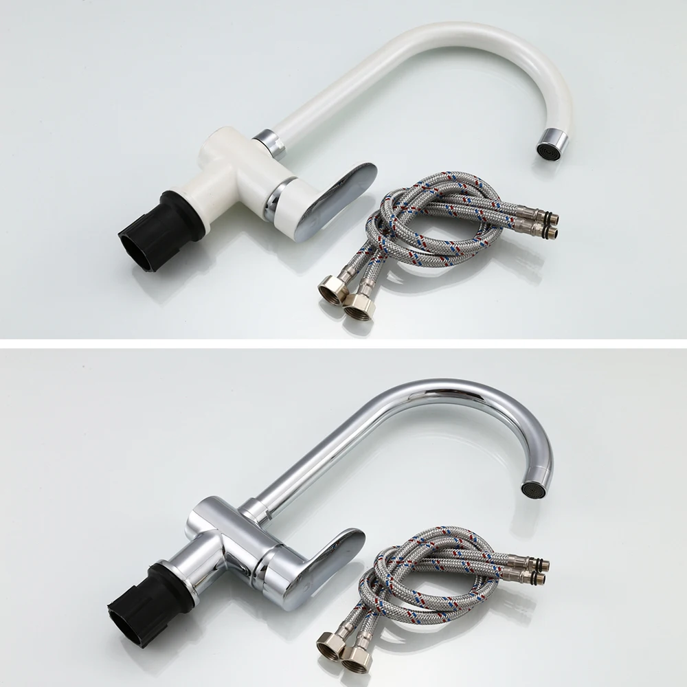 Кран для горячей и холодной кухни myiya хромированный/белый водопроводный