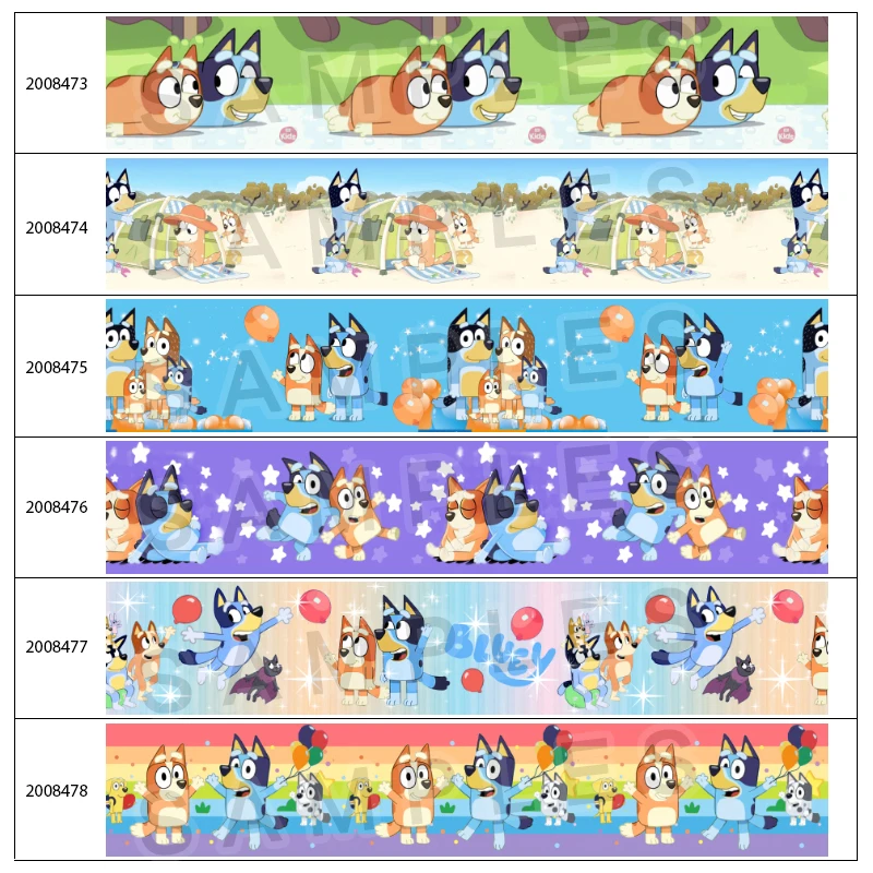 

Grosgrain/Satin Ribbon Bluey Cartoon Dog Printed 10Yards 25mm/38mm/50mm/75mm DIY Sewing Accessory Gift Wrap Ribbon 200847