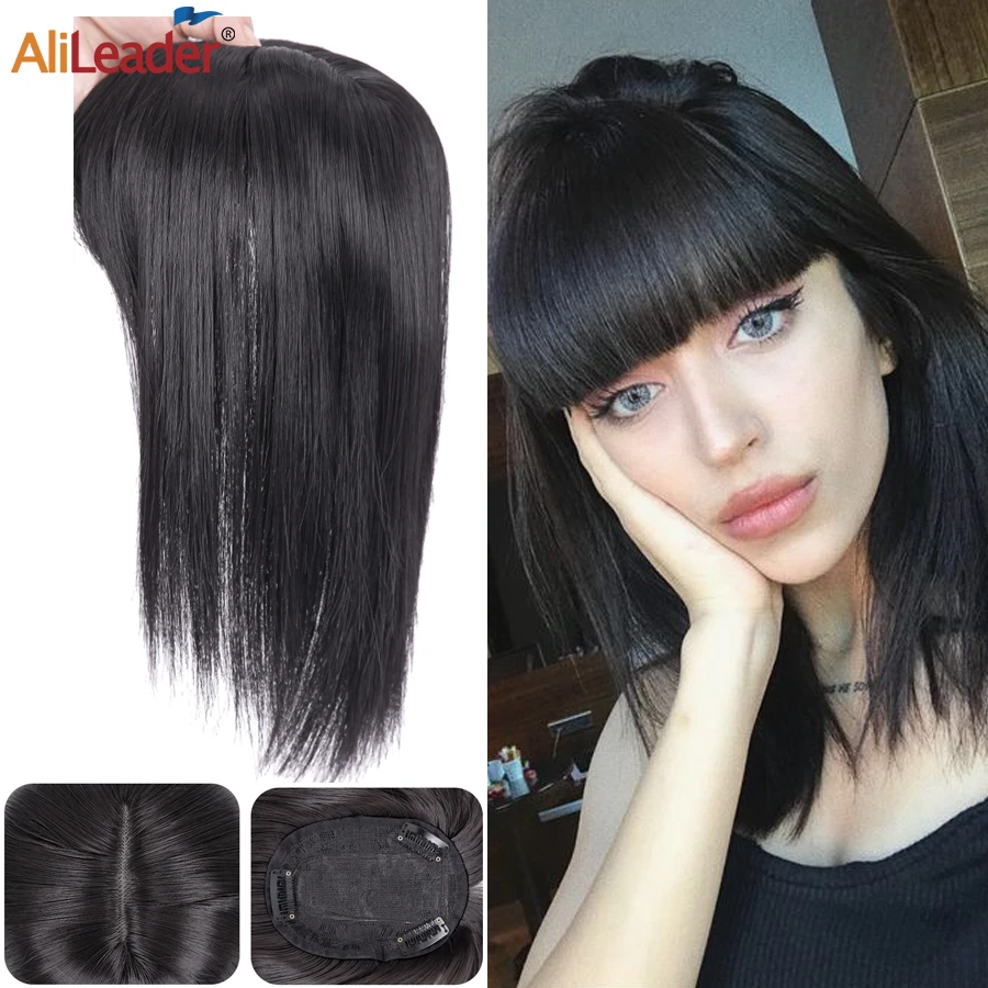 

Cheap Mini Wig Synthetic 3Clips In Hair Extensions With Bangs Hair Clip In Straight Wiglets Cover Loss Hair Increase Hair Volume