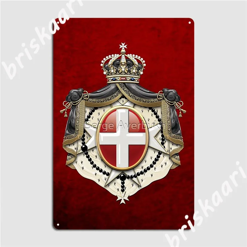 

Герб Мальты над красными бархатными металлическими знаками, дизайн стен гостиной