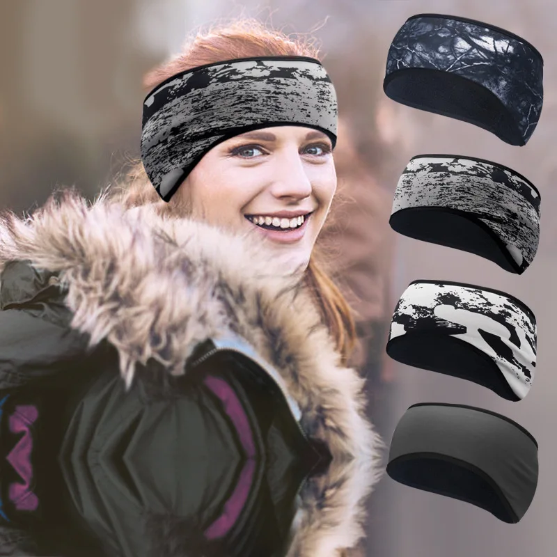 

Winter Warm Fleece Ear-Cover Sweatband Yoga Bicycle Running Sport Unisex Elastic Headband Fitness Equipment -40