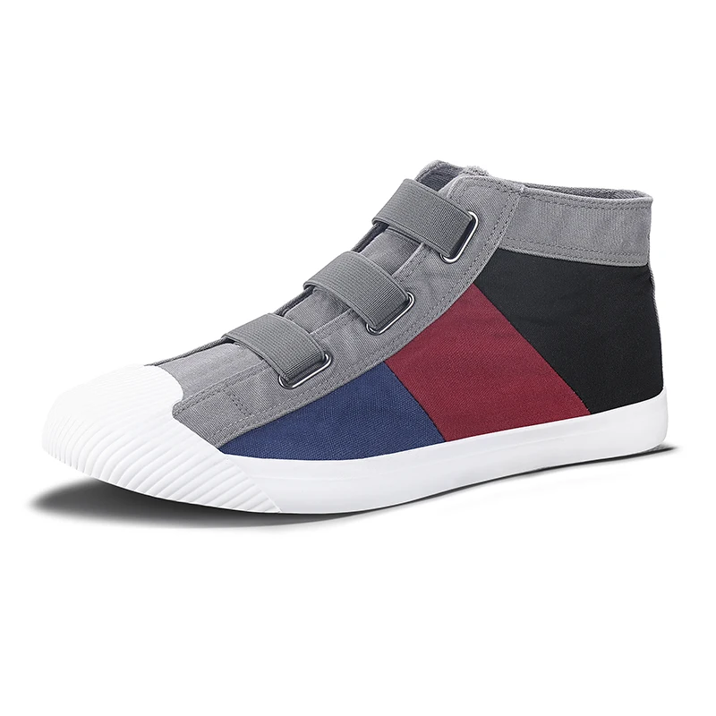 2022 Spring Unisex Canvas Sneakers Men High Top Colorblock Sport Skate Shoes Men Colorful Light Breathable Non-slip Trainers Men