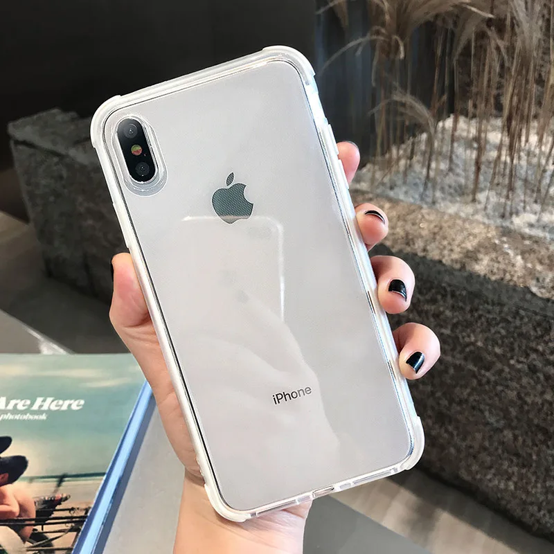 Противоударный бампер прозрачный силиконовый чехол для телефона для iPhone 11Pro Max X XR XS Max 8 7 6 6S Plus прозрачный защитный чехол