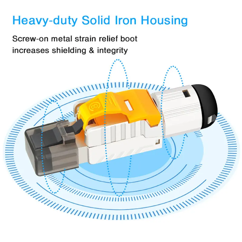 Соединитель кабеля Ethernet ZoeRax Cat8 RJ45 металлический инструмент простой разъем для