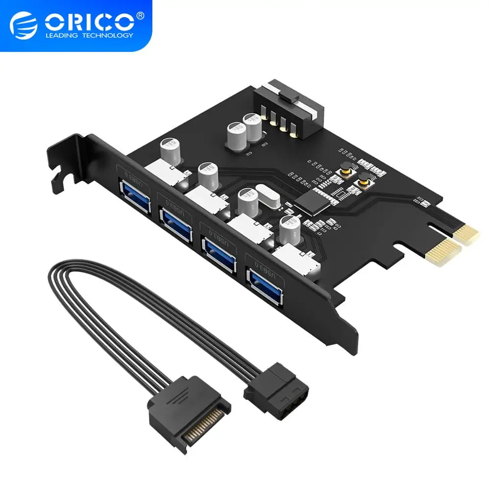 ORICO 4 портовый USB 3 0 PCI E Riser Host Controller Card адаптер к концентратор расширитель карты с